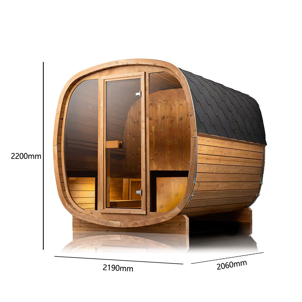 Auris Two Luxury Outdoor Cedar Sauna exterior