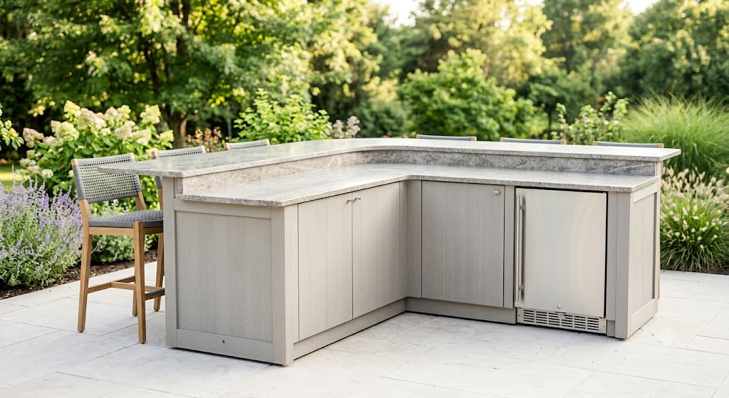 Quarry Bar Island with Fridge Cabinet